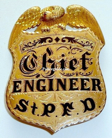 Gold fire badge, Chief Engineer St. P. F. D.