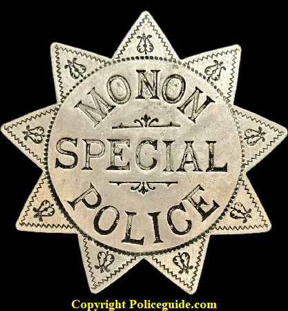 Monon Special Police star with 9 points. The Chicago Indianapolis and Louisville Railway (Monon), opeerated from 1897 to 1971 almost entirely within the state of Indiana. The Monon was merged into the Louisville and Nashville Railroad in 1971. Monon Special Police star with 9 points. The Chicago Indianapolis and Louisville Railway (Monon), opeerated from 1897 to 1971 almost entirely within the state of Indiana. The Monon was merged into the Louisville and Nashville Railroad in 1971.