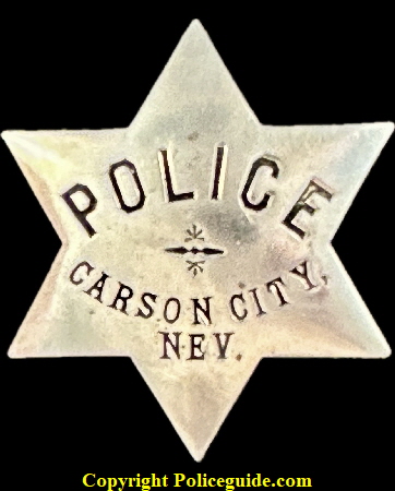 Carson City Police star made by Moise-K Co. S.F.