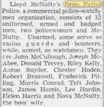 Reno Gazette-Journal February 23, 1957 Patrol Police