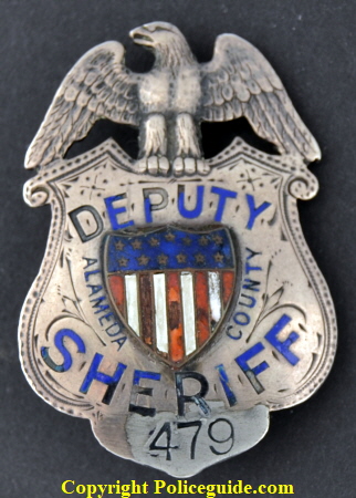 Alameda Co. Deputy Sheriff, sterling silver, hand engraved, #479. SKU2267