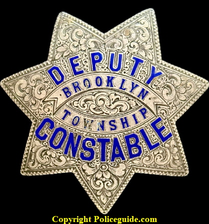 Circa 1920s this sterling silver hand engraved star is from the Brooklyn Township of Alameda Co.  Made by the Ed Jones Co. Oakland CAL.