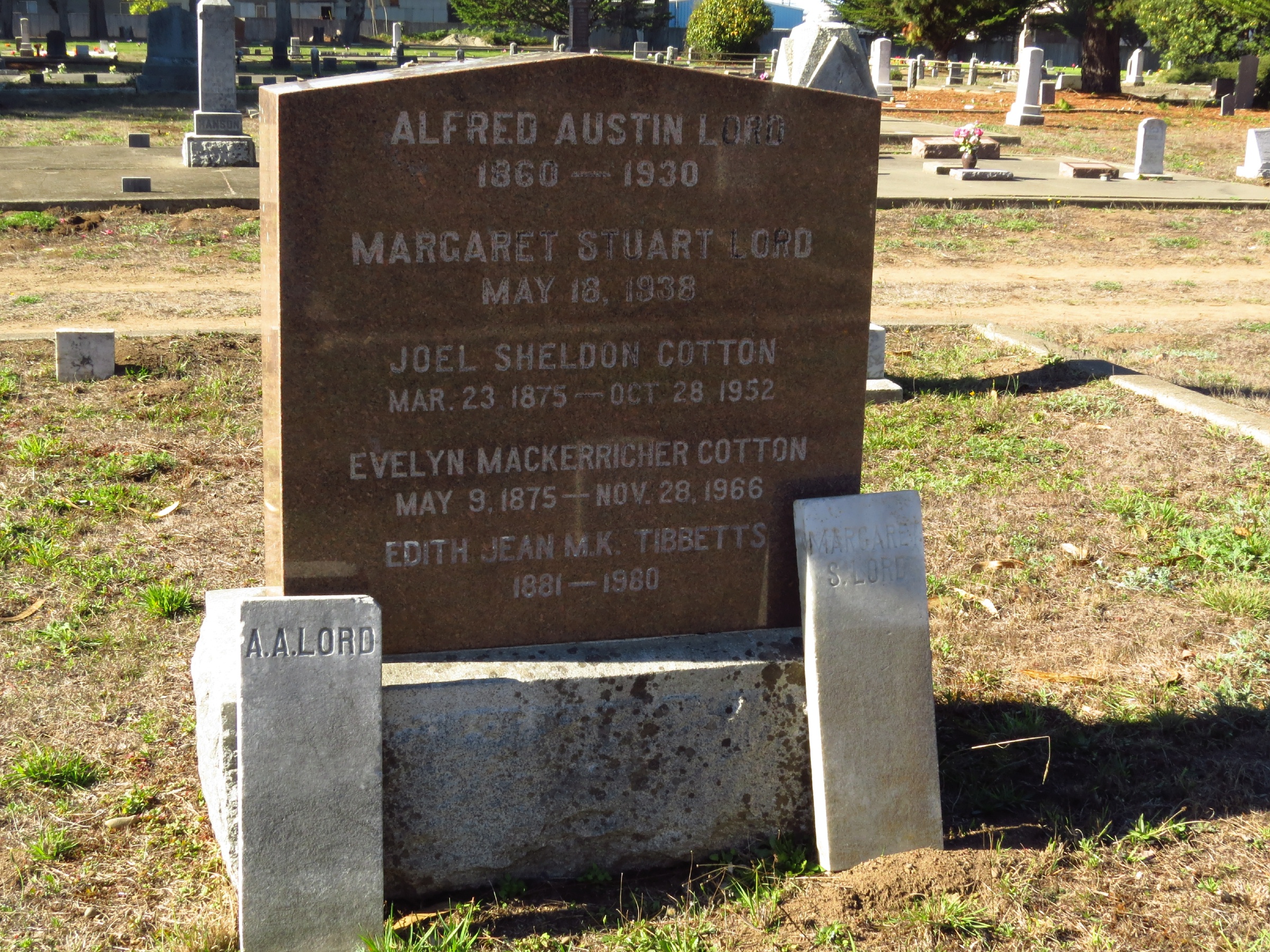A. A. Lord grave stone