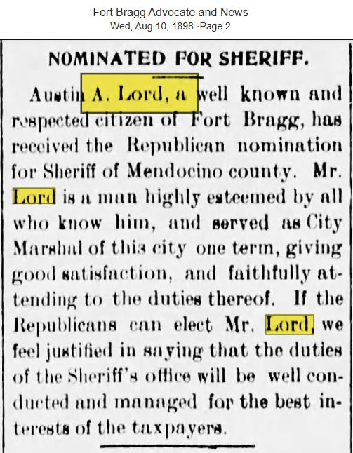 Fort Bragg Advocate and News August 10, 1898