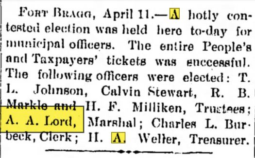 Ukiah Daily Journal April 15, 1892 Elected