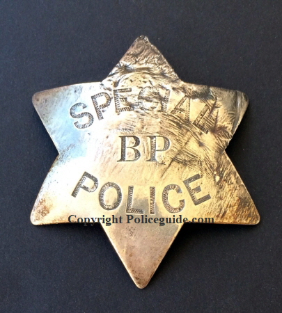 Early San Francisco Special Police B.P. badge made of nickel silver by DWL S.F. Circa 1880.