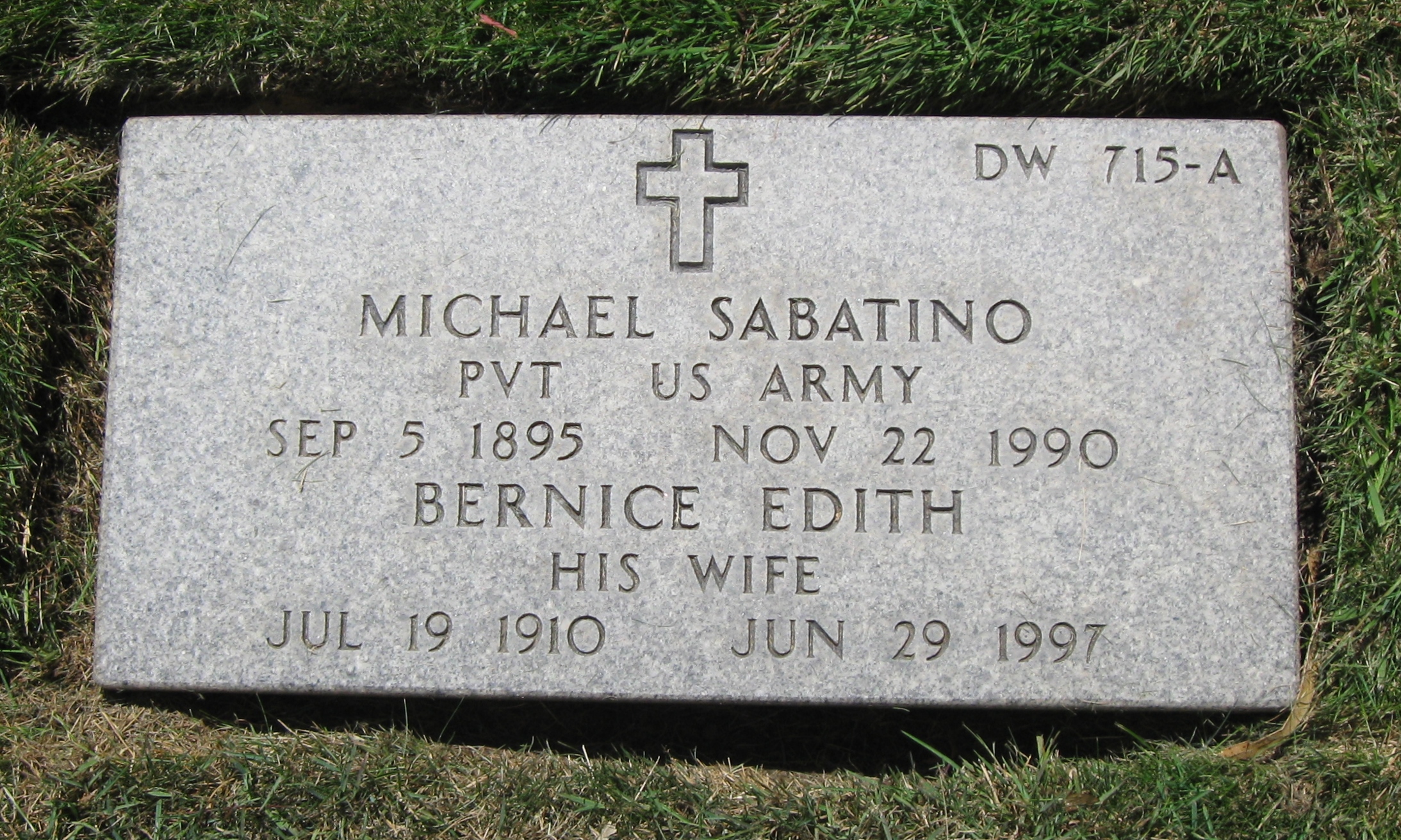 Grave stone Sabatino Grave stone Sabatino