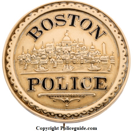 Boston Police 1870 solid gold presentation badge to Capt. Paul J. Vinal. Nov. 15, 1870.