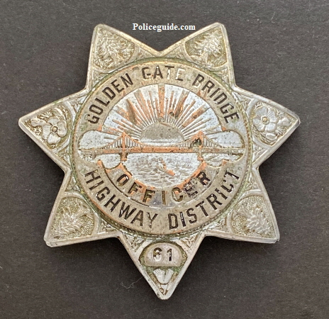 Golden Gate Bridge Officer badge #61.