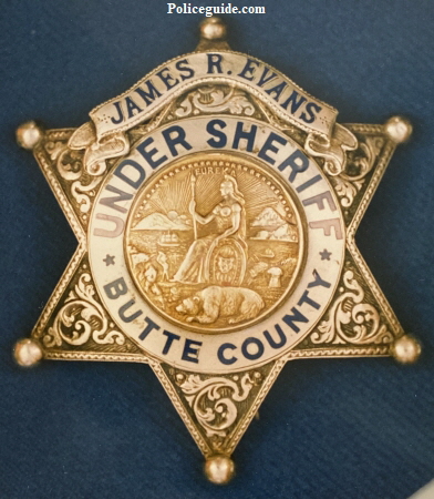 Evans Undersheriff badge.  Sterling.