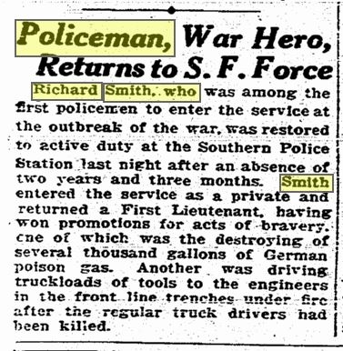 CA-SFPD-USA-191-9-30-1919-RichardSmithHonored