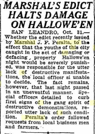 Oakland Trib October 31 1922
