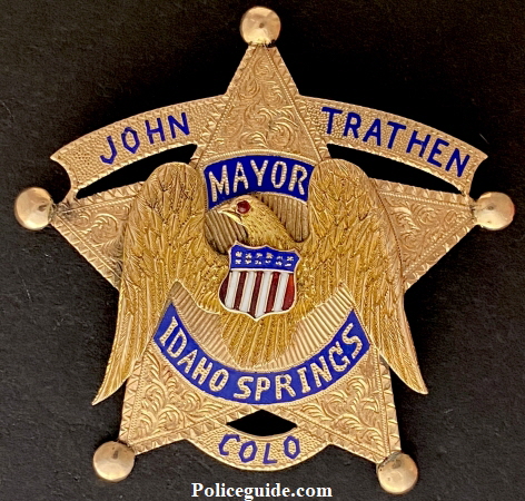 Idaho Springs Mayor badge 14k gold.