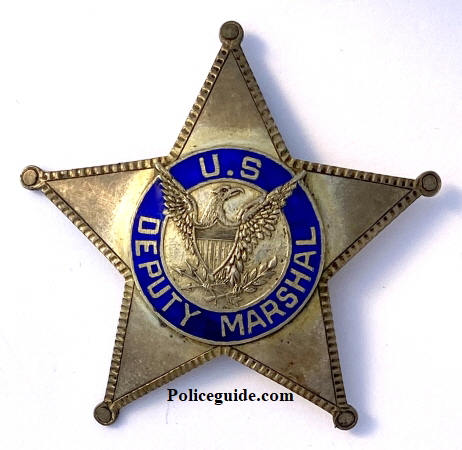 U. S. Deputy Marshal sterling badge from Hawaii, circa 1902.  Hallmarked:  Made in Honolulu HC sterling.