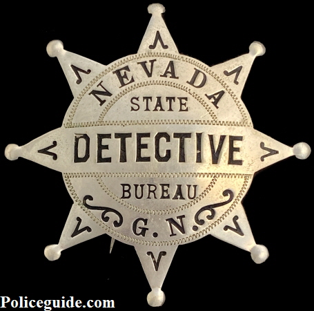 NV State Detective Bureau 8 pt star, circa 1904.