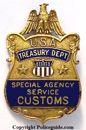 Treasury Special Agency Service Customs made by Robbins Attleboro Mass.  Circa 1920