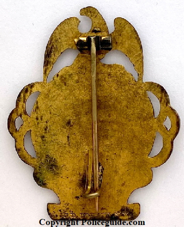 U.S. Customs Inspector No. 25, circa 1874 back of badge showing J. D. Lovett N.Y. hallmark.