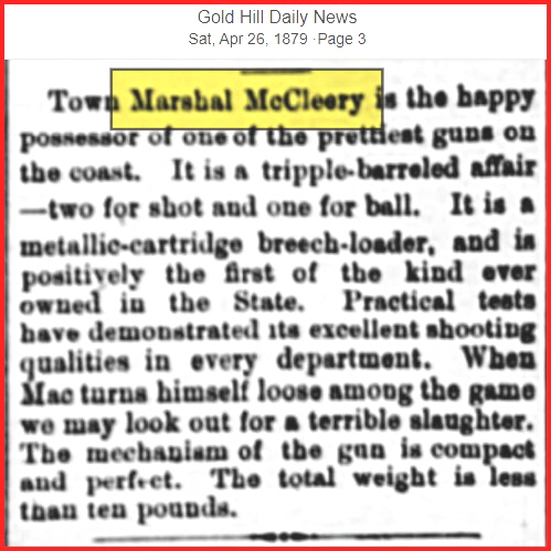 Gold Hill Daily News - Triple Barrell