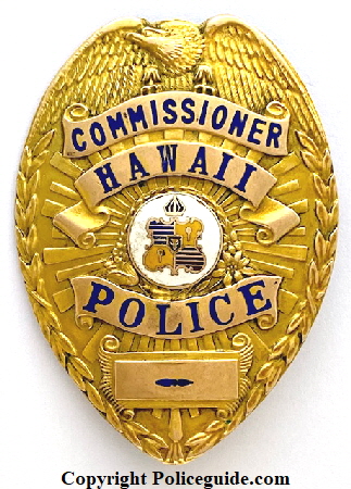 Yellow HAWAII US MARSHAL  STATE SHAPE  POLICE SHOULDER PATCH 