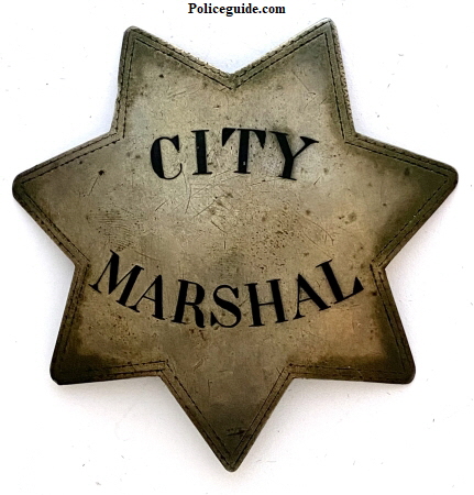 Healdsburg City Marshal badge, sterling silver, jeweler made.