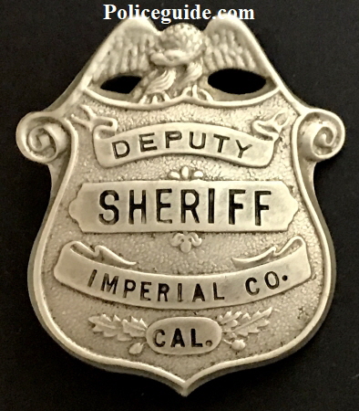 Imperial  Co.Deputy Sheriff badge made by Los Angeles Rubber Stamp Co.