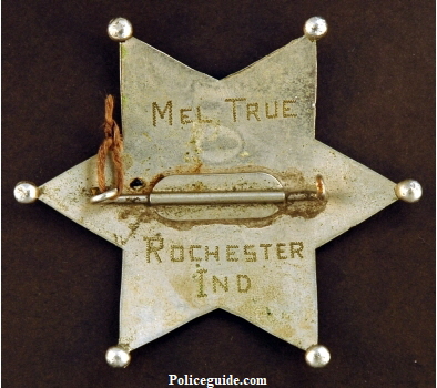 Rochester IN Police badge worn by Mel True.