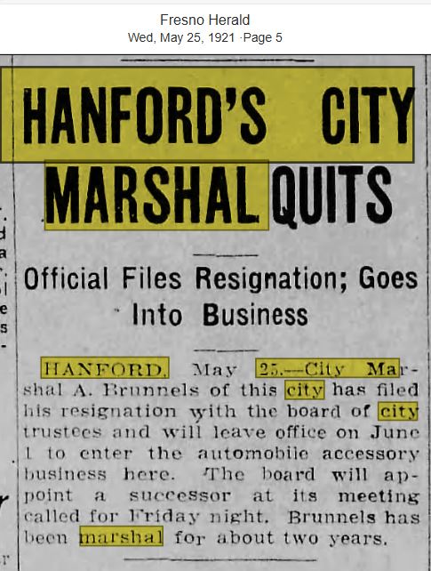 Fresno Herald May 25, 1921