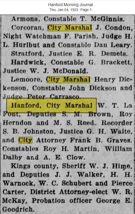 Hanford Morning Journal January 4, 1923