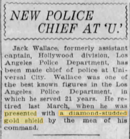 Los Angeles Evening Express December 3, 1925 pg13 gold badge