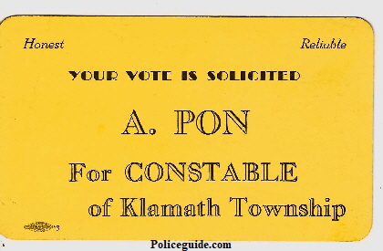 A. Pon for Constable Klamath Twp. Del Norte Co.