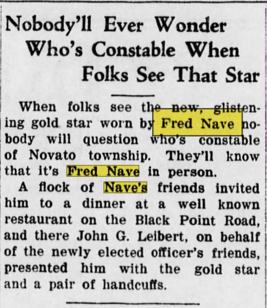 San Anselmo Herald January 19, 1935 gold star