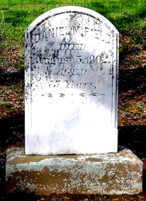 Danield M. Field died in Coulterville on August 5, 1902 at the age of 75.  His grave marker is shown .