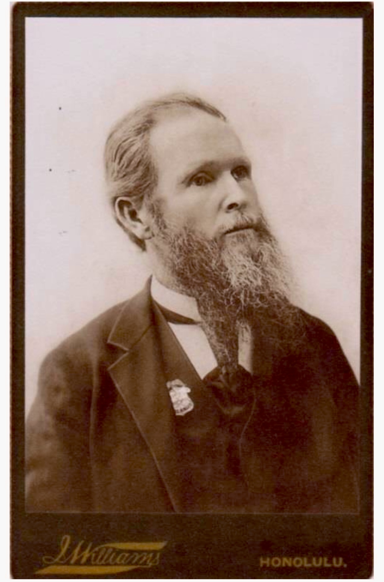 Marshal of the Hawaiian Islands E. G. Hitchcock portrait.1893 - August 1, 1895.  The highest law enforcement officer in the Country.