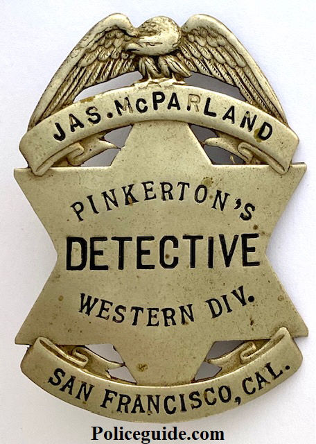 Pinkerton's Jas McFarland badge