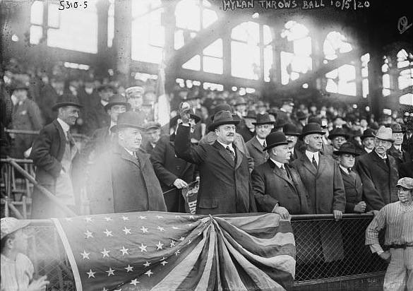 Hylan attending the 1920 World Series at Ebbets Field.  Throwing out the 1st ball.