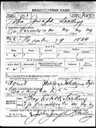 WWI Draft Card 1917