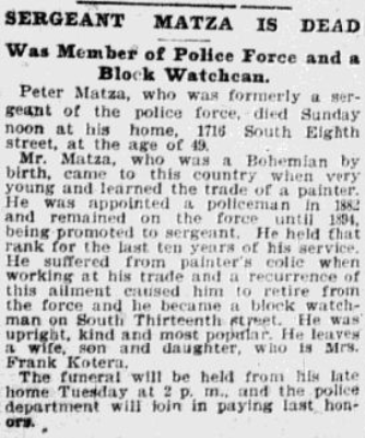 Sgt Matza obit