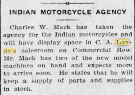 Indian Motorcycle Reno Gazette Journal July 9, 1910