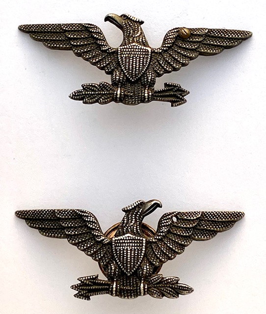 Charles A. “Bert” Lundy Collar Insignia.