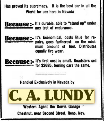 Nevada State Journal August 6, 1908 Dorris Auto 2