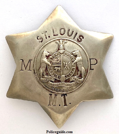 St. Louis Metropolitan Police Mounted Troops badge.
