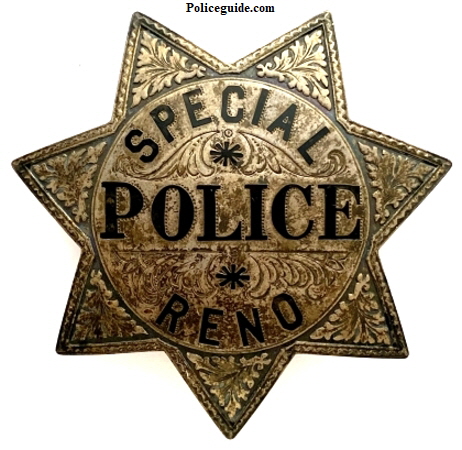 Reno Special Police badge, sterling silver.
