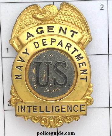 Naval Intelligence badge issued to John J. Skelling in Brooklyn, N. Y.