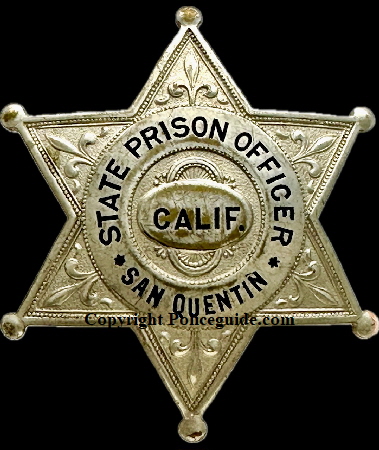 San Quentin State Prison Officer badge 38, made by Reininger San Francisco..  Circa 1910.