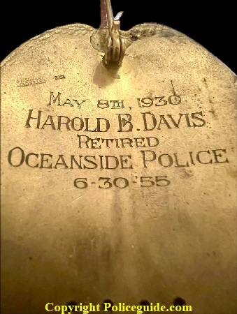 Chief Oceanside Police shield bk