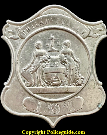 Philadelphia Police 197  Caleb J. Brinton’s 1861-1874 issue shield.