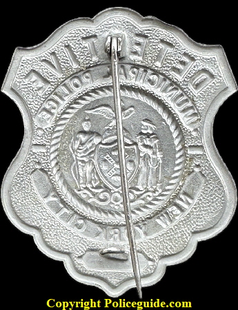 Detective New York City Municipal Police No. 69 shield. 1880’s. Detective New York City Municipal Police No. 69 shield. 1880’s.