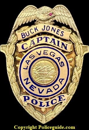 Las Vegas Captain Buck Jones 14k gold shield.