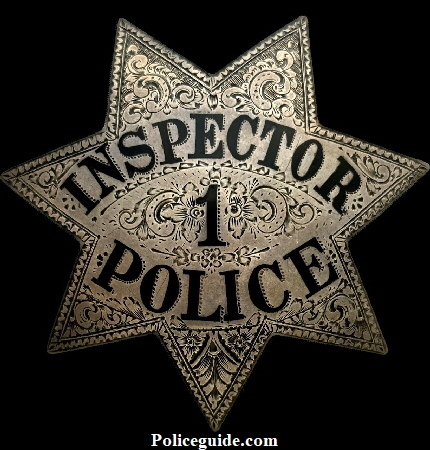 Oakland Police Inspector star #1 hallmarked  Ed Jones Oakland.