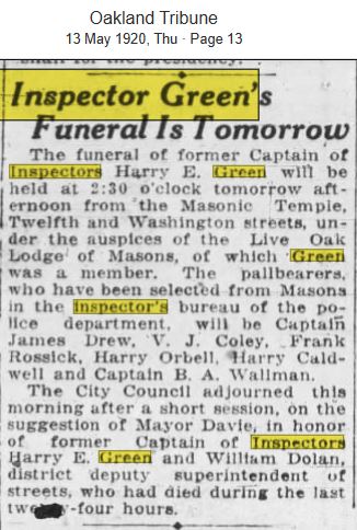 Inspector Green obit